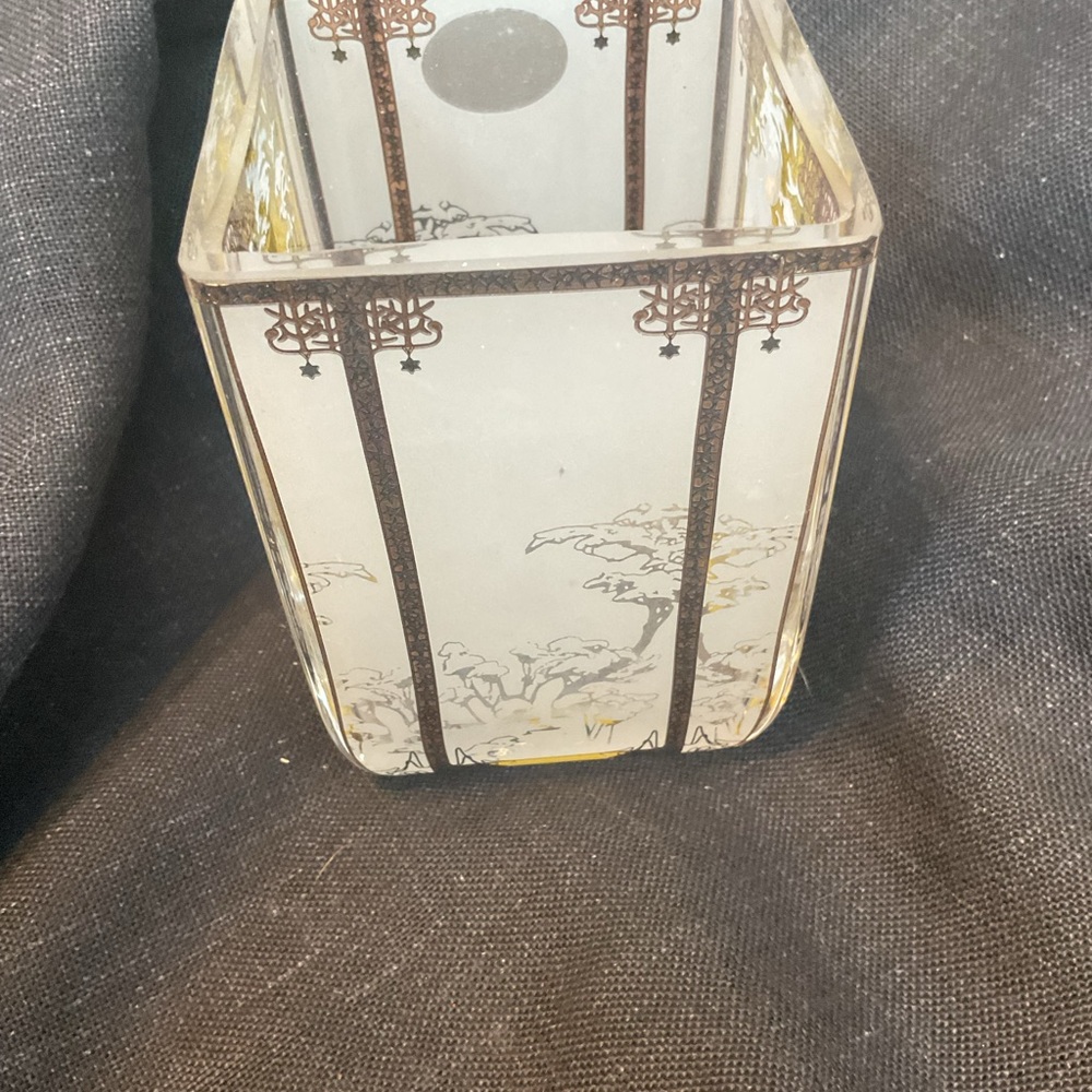 Vintage Art Nouveau Glass Vase with Floral Design Goebel Artis Winter - Picture 3 of 9